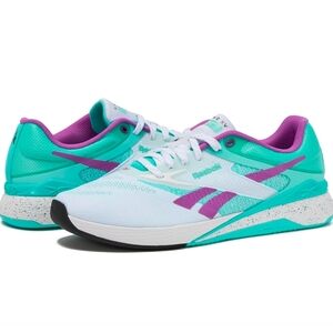 Reebok Nano X5 Mens Crossfit Training Running Sneakers Men White/Purple NWOB